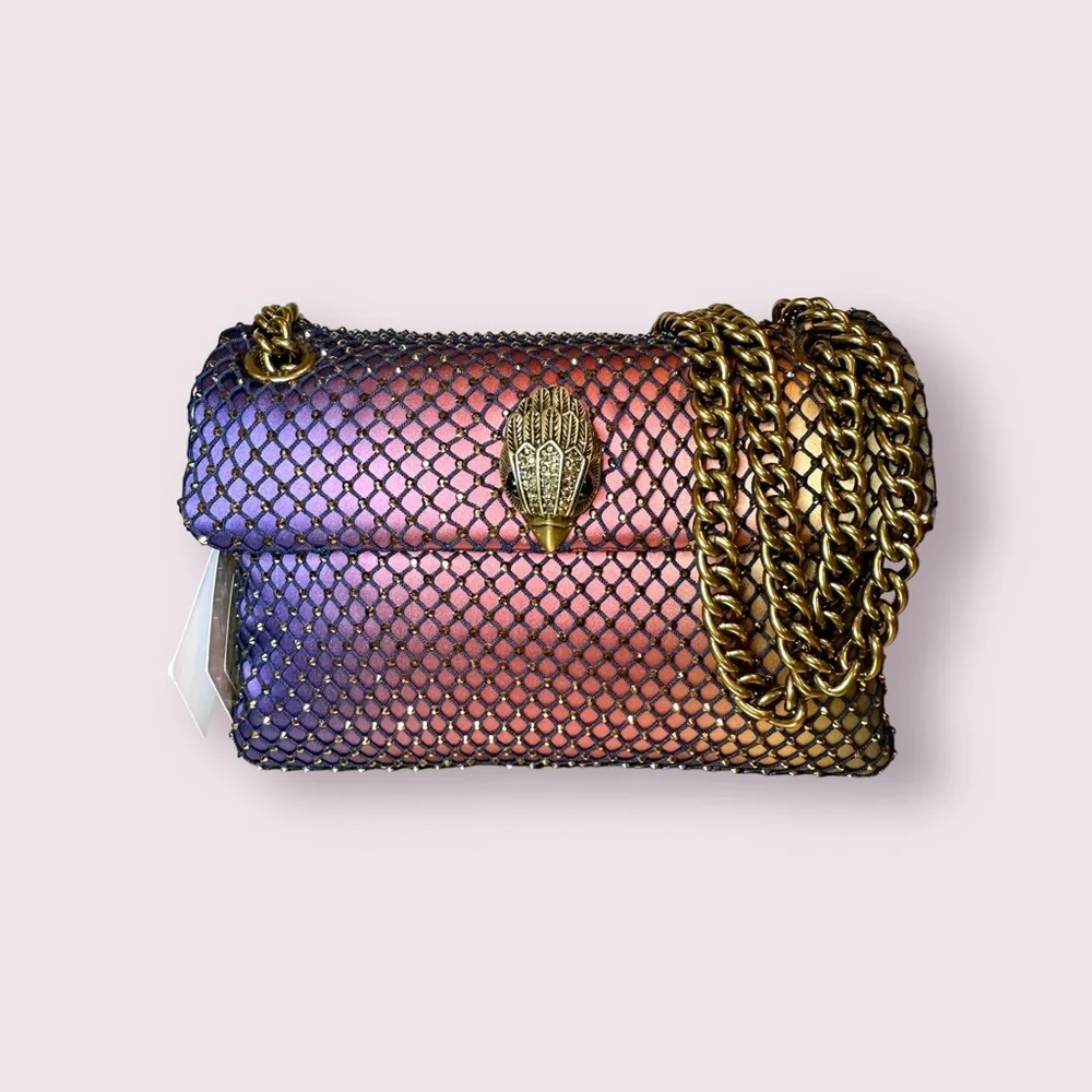 Kurt Geiger Mini Kensington Fabric Multicolor Gradient Embellished Shoulder Bag - Picture 3 of 10